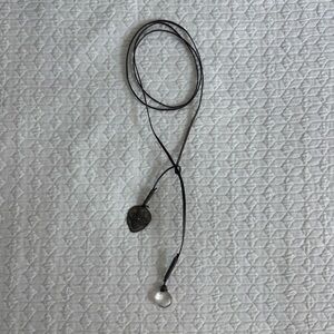 Brown Leather Pendant Necklace